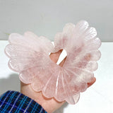 Unique Rose Quartz Heart Carving With Stand - Wholesale Crystals