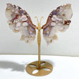 Unique Sakura Flower Agate Butterfly Wing Carving With Stand -Wholesale Crystals