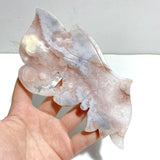 Unique Sakura Flower Agate Butterfly Wing Carving With Stand - Wholesale Crystals