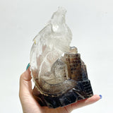 Unique Smoky Quartz Flying Dragon Castle Carving - Wholesale Crystals