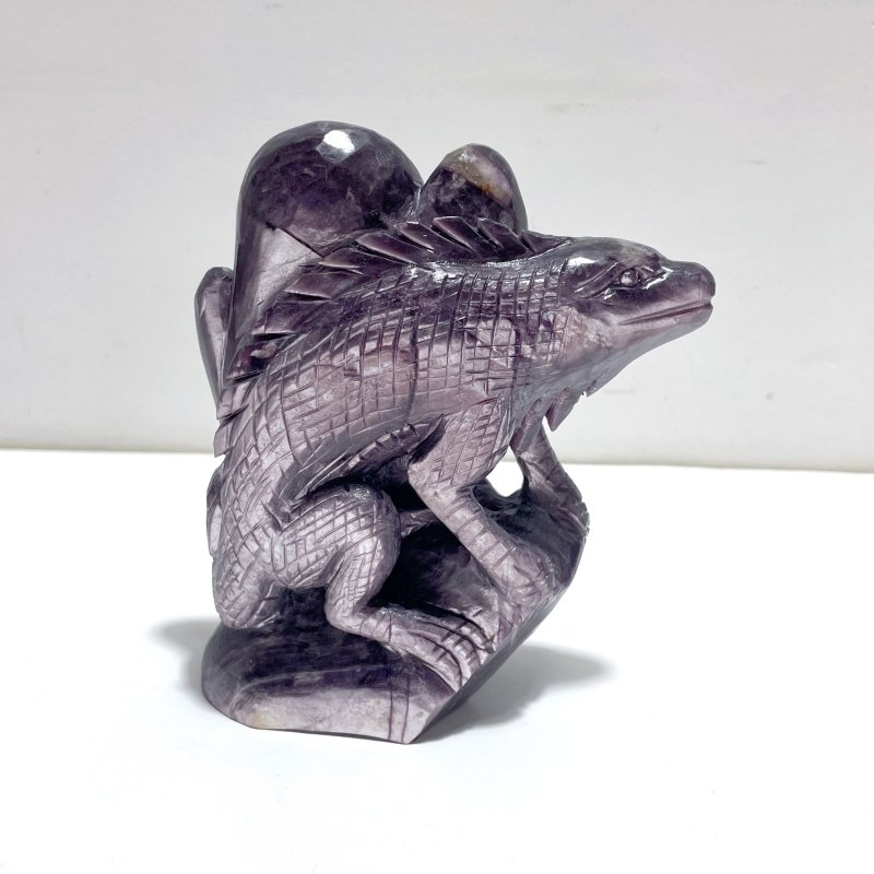 Unique Spark Lepidolite Lizard Carving - Wholesale Crystals