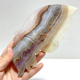 Unique Stripe Agate Mixed Amethyst Butterfly Wing Carving With Stand - Wholesale Crystals