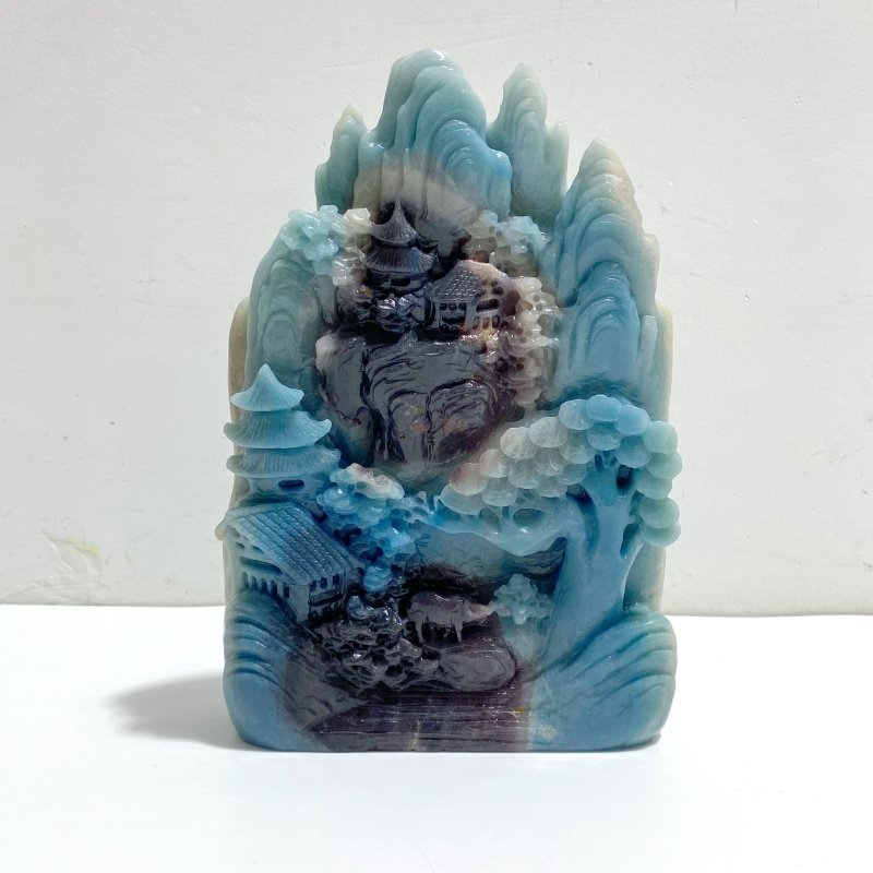 Unique Trolleite Landscape Pavilion Carving 1 - Wholesale Crystals