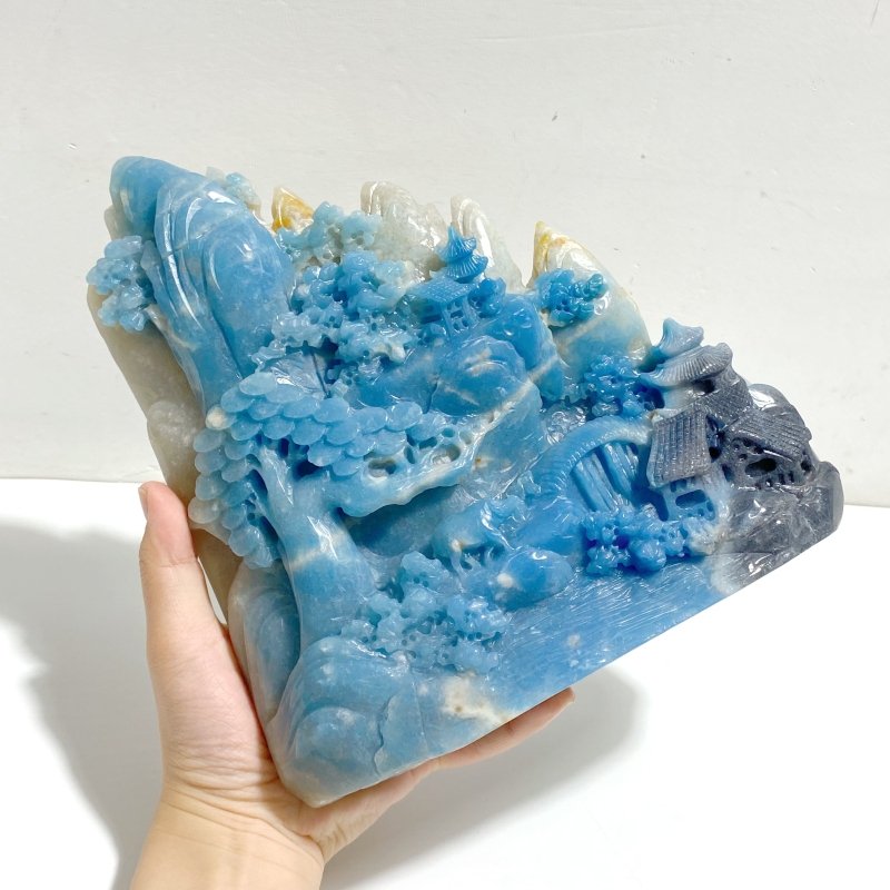 Unique Trolleite Landscape Pavilion Carving 2 - Wholesale Crystals