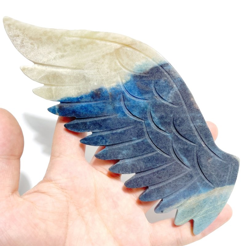 Unique Trolleite Stone Eagle Wing Carving With Stand A02 - Wholesale Crystals