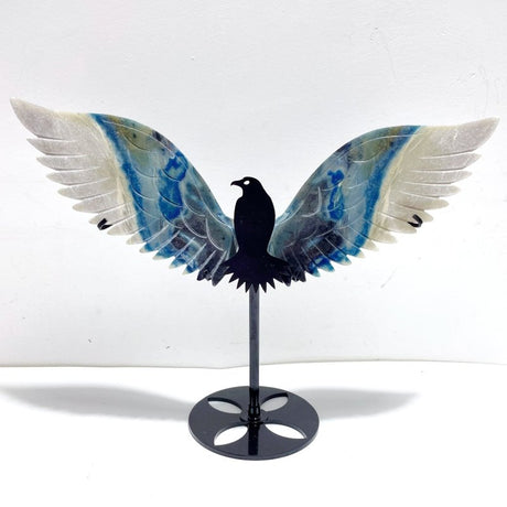Unique Trolleite Stone Eagle Wing Carving With Stand A03 - Wholesale Crystals