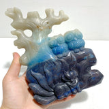 Unique Trolleite Stone Nine - tailed Owl Carving - Wholesale Crystals