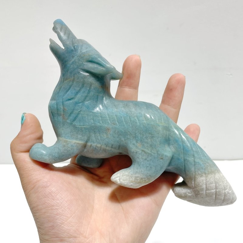 Unique Trolleite Stone Wolf Carving - Wholesale Crystals