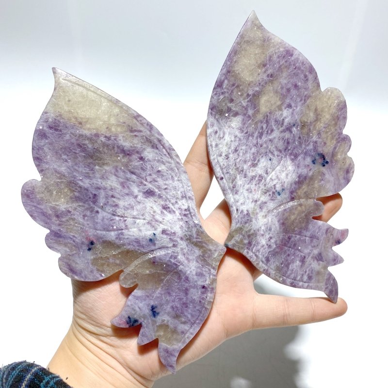 Unique Unicorn Stone Butterfly Wing Carving With Stand - Wholesale Crystals