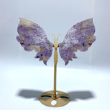 Unique Unicorn Stone Butterfly Wing Carving With Stand - Wholesale Crystals