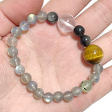 Universe Planets Labradorite Clear Quartz Silver Sheen Obsidian Bracelet Wholesale Original Design - Wholesale Crystals