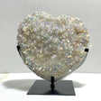 Very Large Aura Quartz Cluster Heart With Stand 1 - Wholesale Crystals