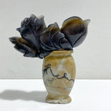 Volcano Agate Flower & Vase Carving (Defective) -Wholesale Crystals