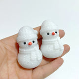 White Marbe Snowman Christmas Carving Wholesale - Wholesale Crystals