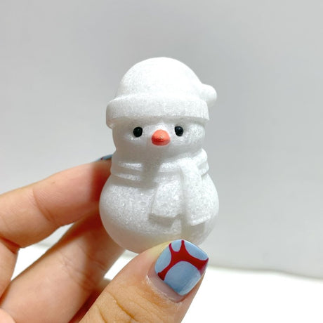 White Marbe Snowman Christmas Carving Wholesale - Wholesale Crystals