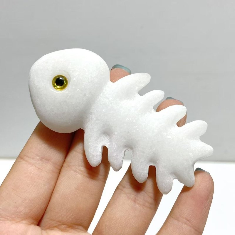 White Marble Fish Bone Carving Wholesale - Wholesale Crystals
