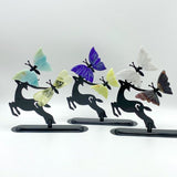 Wholesale Crystal Butterfly Wing Carving with Deer Stand (Assorted Materials) -Wholesale Crystals