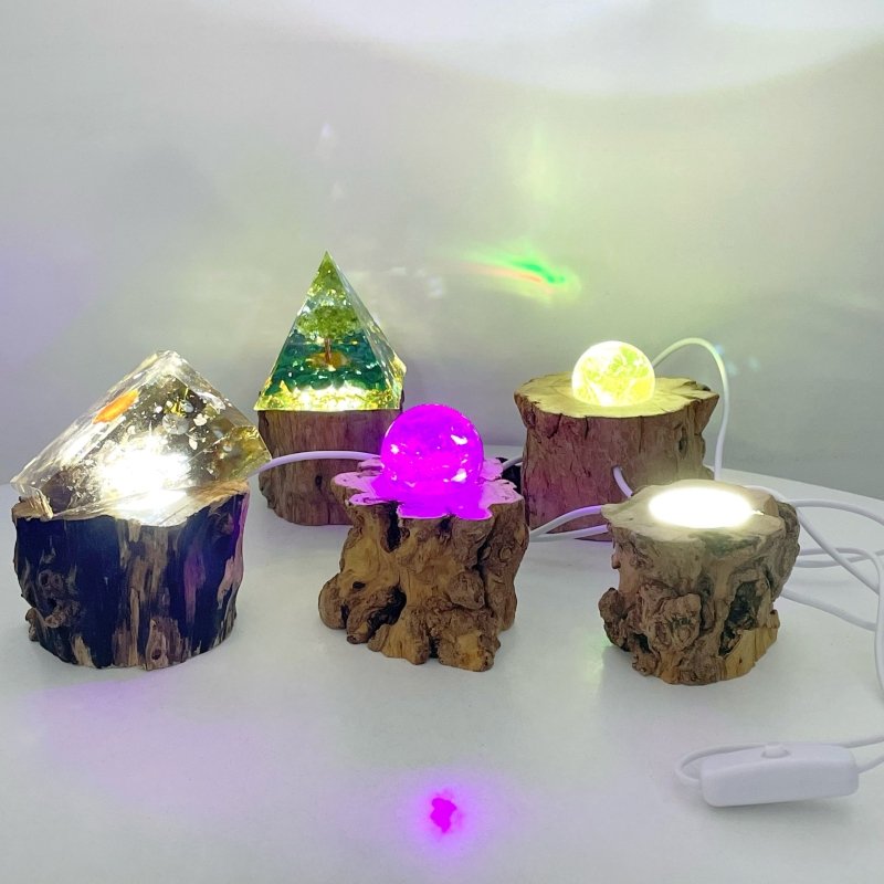 Wooden Root LED Crystal Stand - Wholesale Crystals