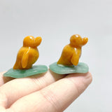 Yellow Agate Duck On Leaf Mini Carving Wholesale - Wholesale Crystals