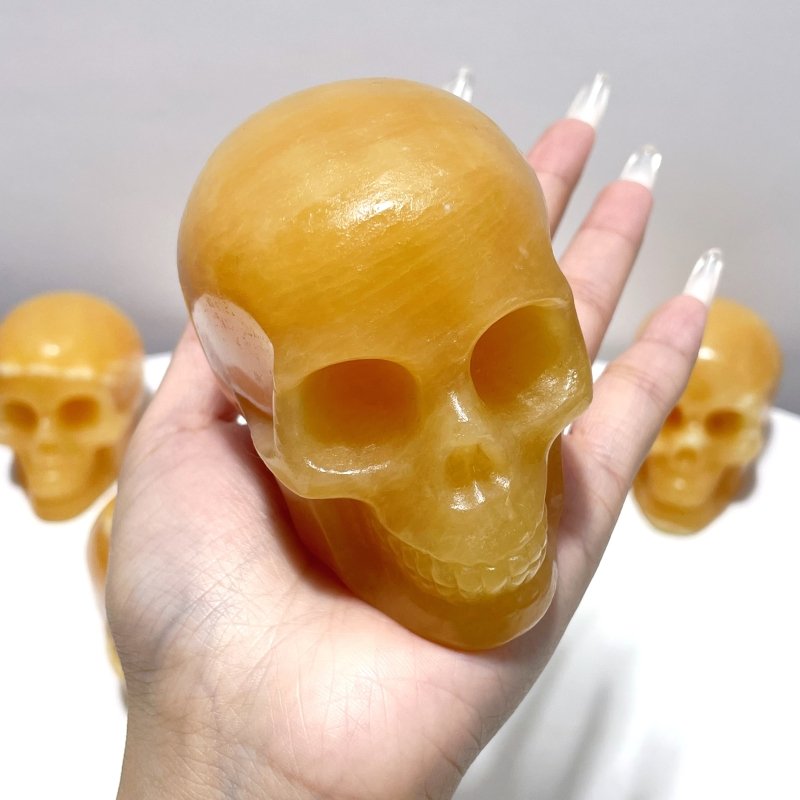 Yellow Calcite Skull Carving Wholesale - Wholesale Crystals