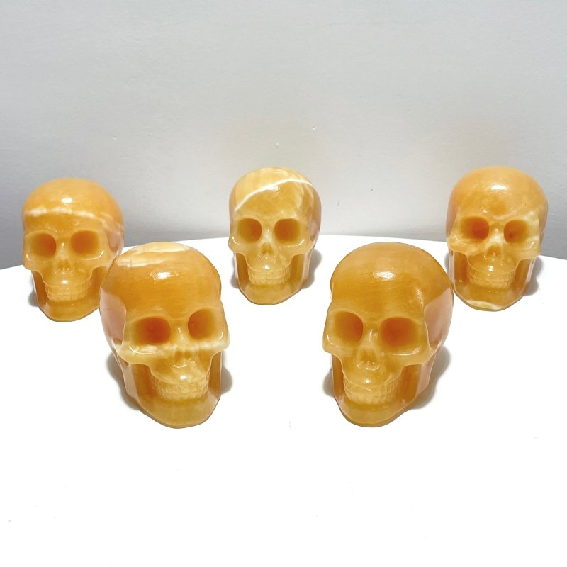 Yellow Calcite Skull Carving Wholesale - Wholesale Crystals