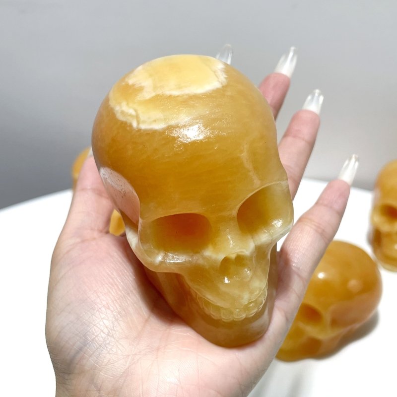 Yellow Calcite Skull Carving Wholesale - Wholesale Crystals