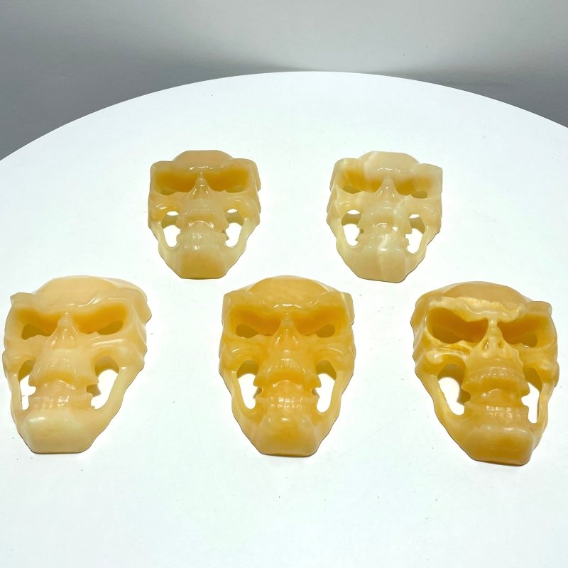 Yellow Calcite Skull Large Mask Carving Wholesale - Wholesale Crystals