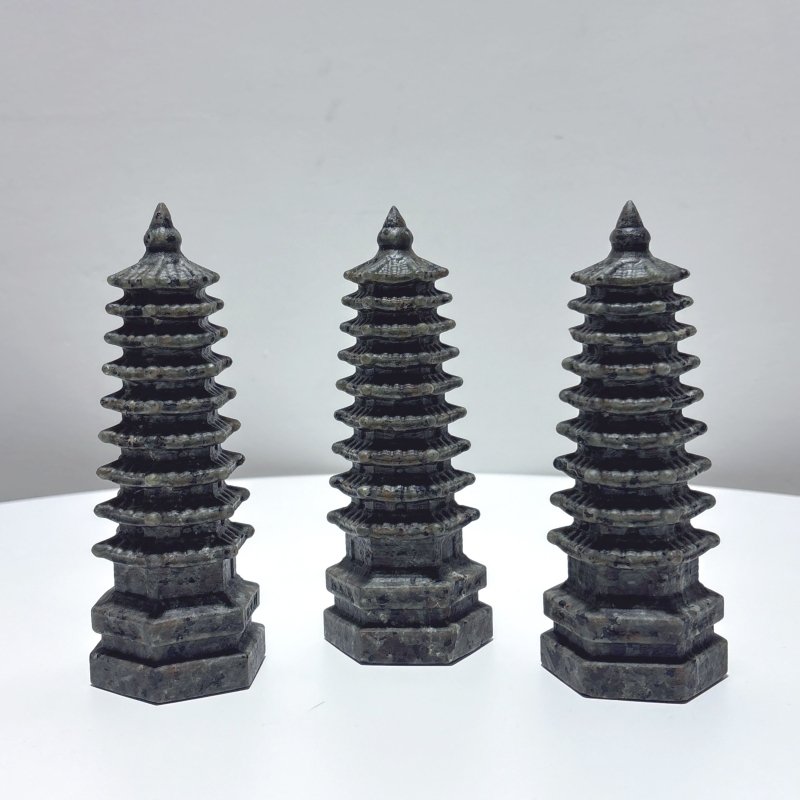 Yooperlite Wenchang Tower 9 - level Pagoda Wholesale (UV Reactive) - Wholesale Crystals