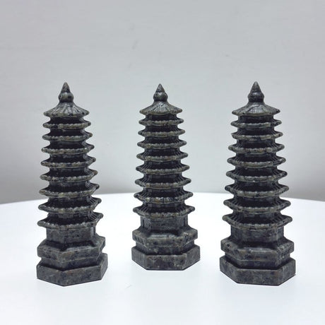 Yooperlite Wenchang Tower 9 - level Pagoda Wholesale (UV Reactive) - Wholesale Crystals