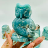 10 Pieces Beautiful Caribbean Calcite Owl Carving - Wholesale Crystals
