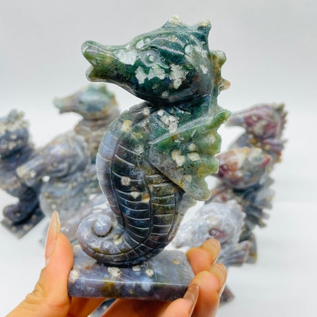 10 Pieces Cute Ocean Jasper Seahorse Carving -Wholesale Crystals