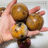 10 Pieces Red Rhodonite Mixed Quartz Spheres -Wholesale Crystals