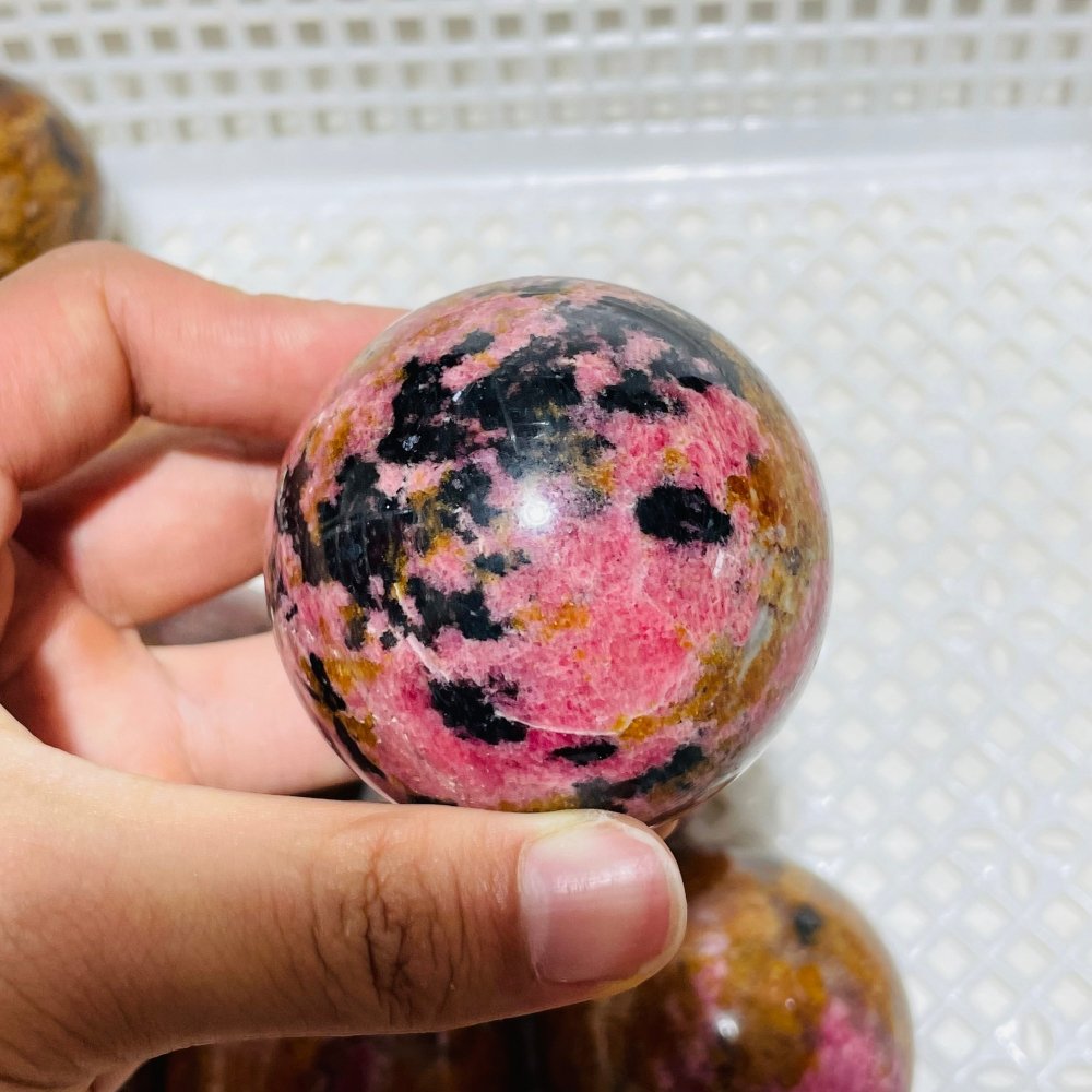 10 Pieces Red Rhodonite Mixed Quartz Spheres -Wholesale Crystals