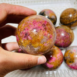 10 Pieces Red Rhodonite Mixed Quartz Spheres -Wholesale Crystals