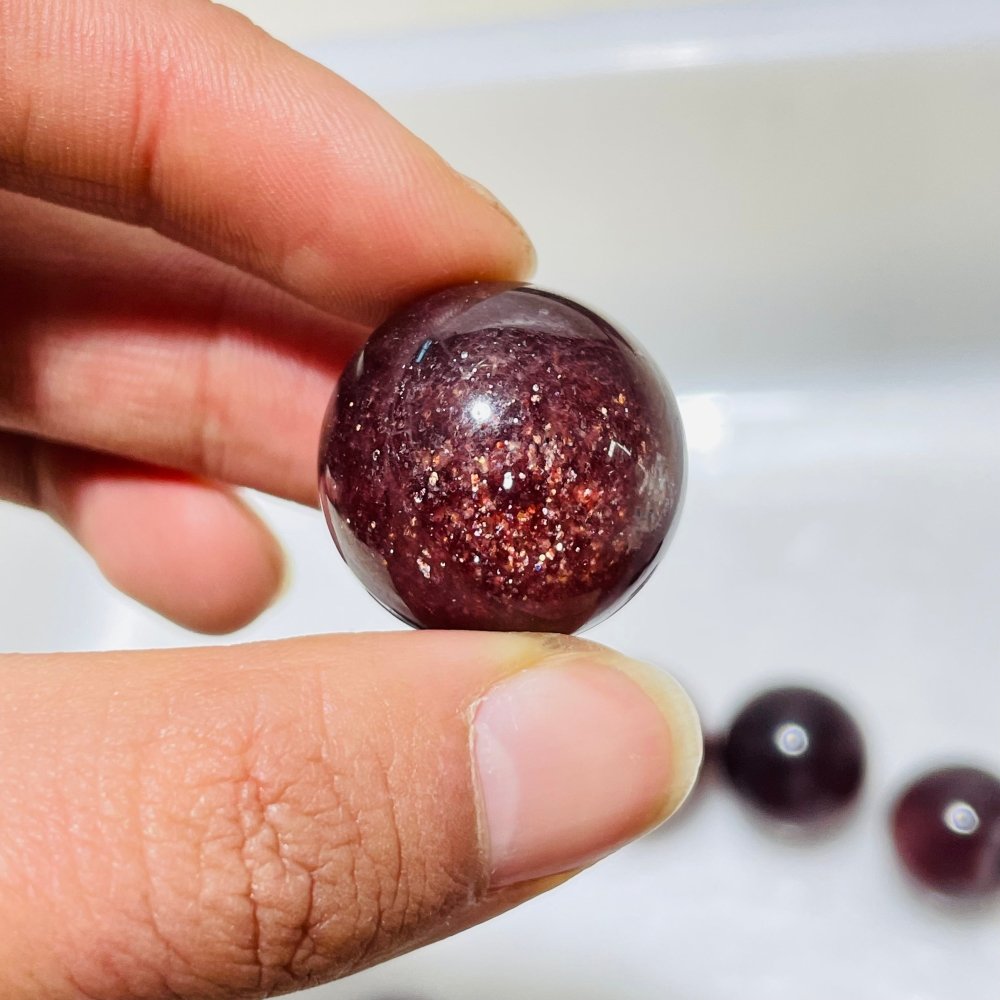 11 Pieces Beautiful Strawberry Quartz High Quality Spheres -Wholesale Crystals