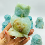 11 Pieces Caribbean Calcite Owl Carving -Wholesale Crystals