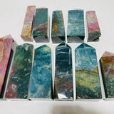 11 Pieces Colorful Ocean Jasper Four-Sided Tower Points -Wholesale Crystals