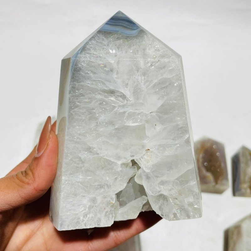 11 Pieces Geode Druzy Agate Tower - Wholesale Crystals