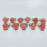 11 Pieces High Quality Rhodochrosite Sterling Silver Ring -Wholesale Crystals
