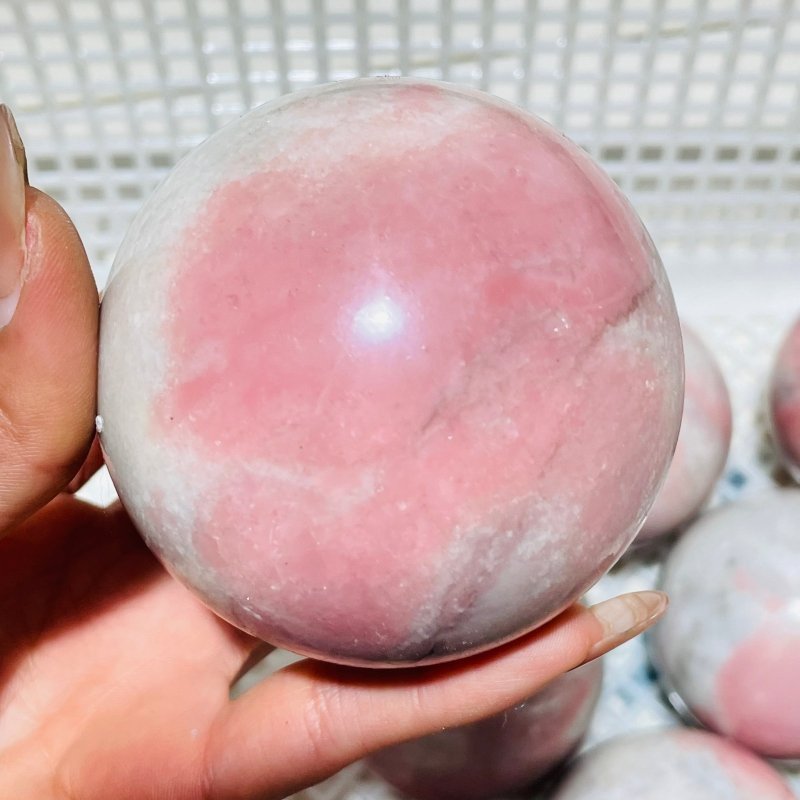 11 Pieces Natural Pink Opal Spheres - Wholesale Crystals