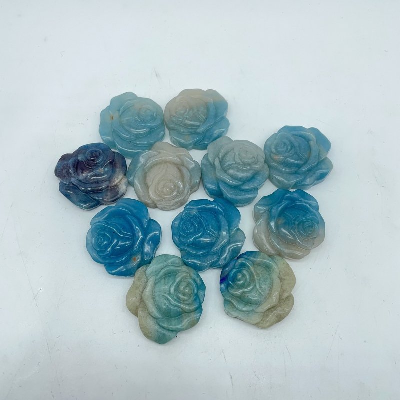 11 Pieces Trolleite Rose Flower Crystal Carving -Wholesale Crystals