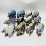 12 Pieces Beautiful Geode Druzy Agate Bear Carving - Wholesale Crystals
