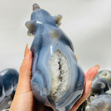 12 Pieces Beautiful Geode Druzy Agate Bear Carving - Wholesale Crystals