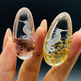 12 Pieces Beautiful Seahorse Garden Quartz Inner Scene Carving - Wholesale Crystals