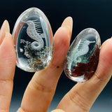 12 Pieces Beautiful Seahorse Garden Quartz Inner Scene Carving - Wholesale Crystals