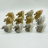 12 Pieces Clear Quartz Cluster Seahorse Carving -Wholesale Crystals