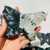 12 Pieces Moss Agate Butterfly Carving -Wholesale Crystals
