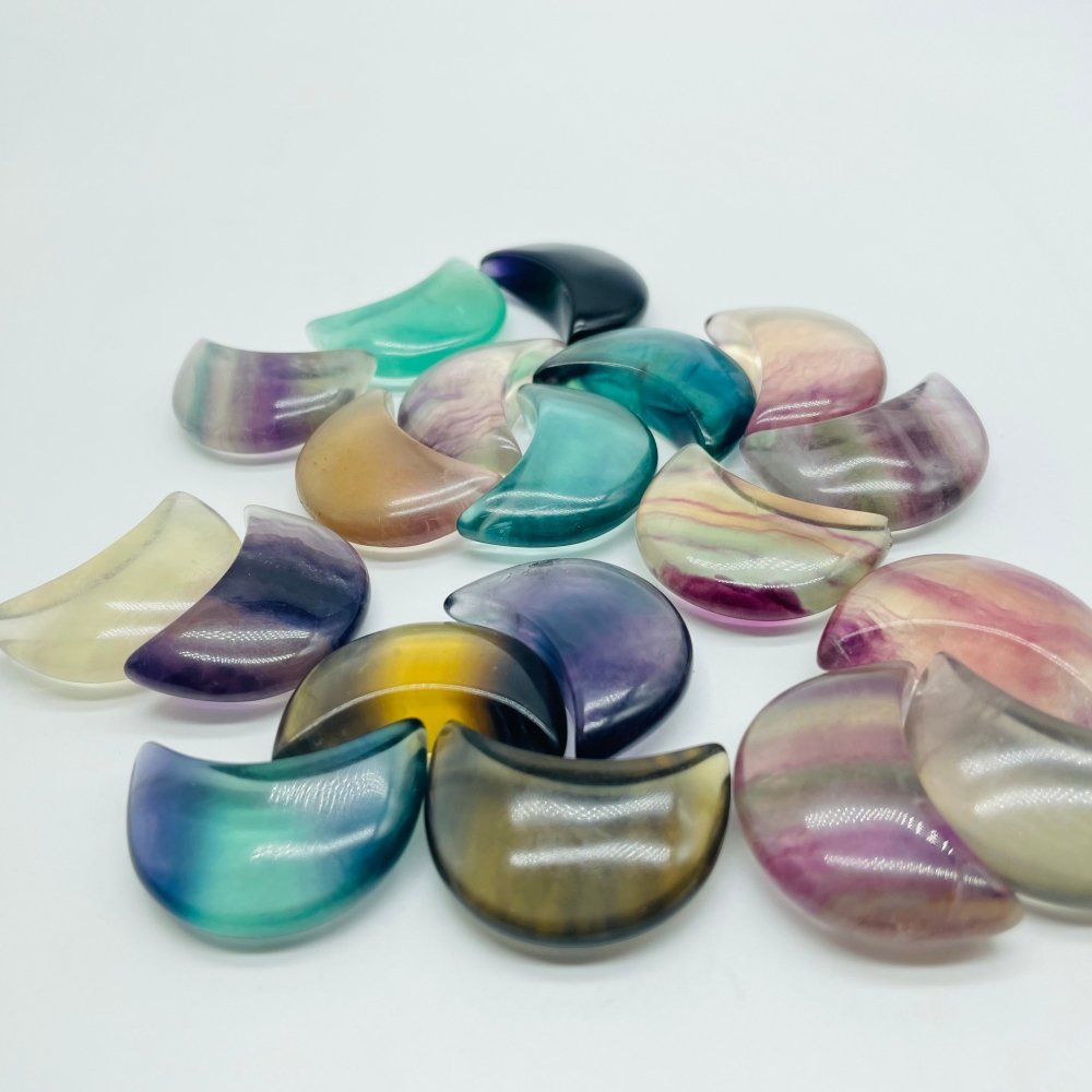 1.2in(30mm) Rainbow Fluorite Moon Wholesale -Wholesale Crystals