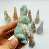 13 Pieces High Quality Sakura Flower Agate Rabbit Carving -Wholesale Crystals