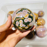 13 Pieces High Quality Vein Yellow Pink Ocean Jasper Spheres -Wholesale Crystals